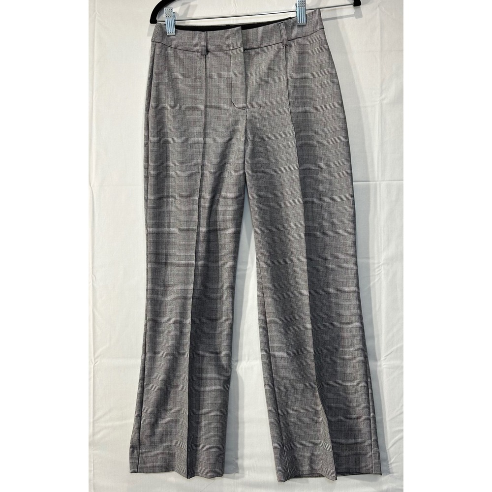 Express Womens Grey Glen Plaid High Rise Cropped Straight Leg Dress Pants Size 0